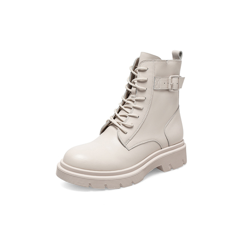 百思图2021冬季新款商场同款时尚酷炫马丁靴女短靴CD011DD1