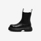 百思图2021冬季新款黑色炫酷圆头厚底切尔西靴女中靴ID516DZ1