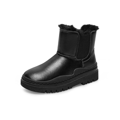 百思图2021冬季新款商场同款厚底雪地靴烟筒靴女短靴CDA12DD1