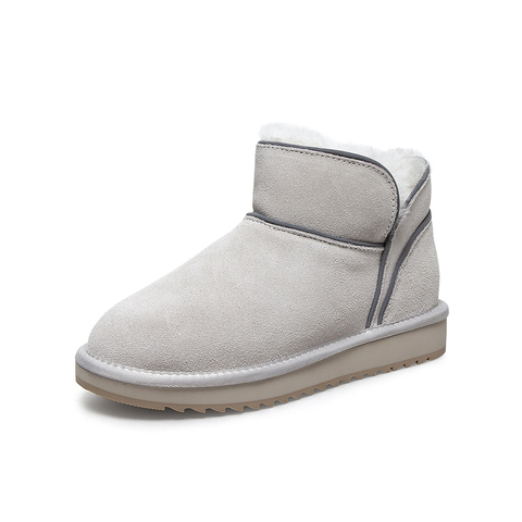 百思图2021冬季新款商场同款简约舒适厚底雪地靴女短靴XD111DD1