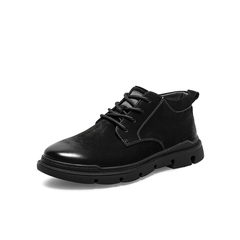 百思图2021冬季新款商场同款简约舒适商务通勤男休闲皮鞋H3860DM1