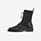 百思图2021冬季新款商场同款简约舒适方跟圆头袜靴女短靴WTQ01DD1