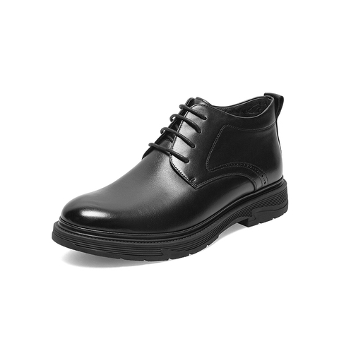 百思图2021冬季新款商场同款商务通勤布洛克鞋男休闲皮鞋H1817DM1