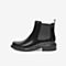 百思图2021冬季新款商场同款时髦复古方跟切尔西靴女短靴TIR40DD1
