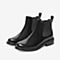 百思图2021冬季新款商场同款时髦复古方跟切尔西靴女短靴TIR40DD1