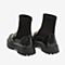 百思图2021冬季新款商场同款厚底圆头时髦袜靴女短靴WLU01DD1