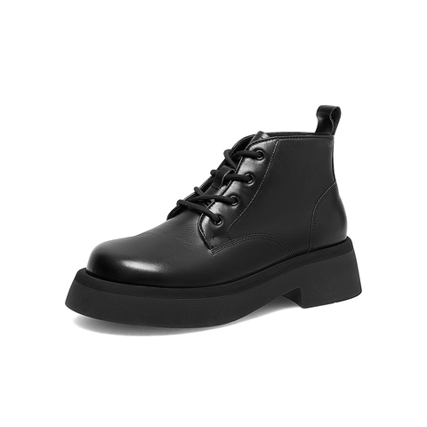 百思图2022冬季新款商场同款时尚潮流厚底马丁靴女短靴ID822DD2