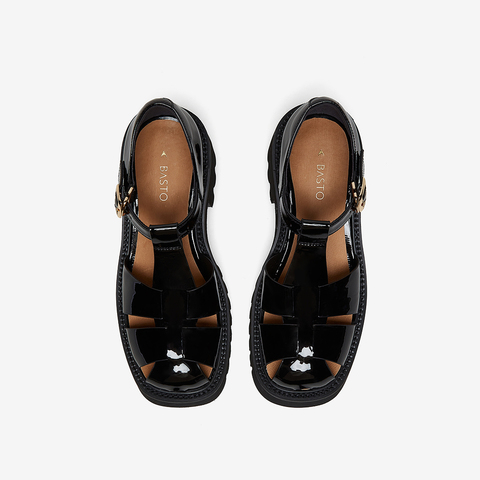 百思图2023夏季新款商场同款简约休闲猪笼鞋粗跟女凉鞋VCQ07BL3