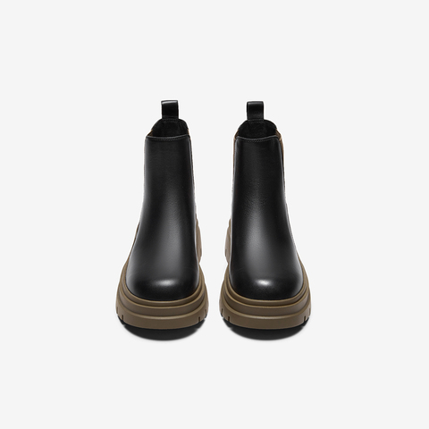 百思图2023冬季新款商场同款时髦潮流烟筒靴粗跟女短靴CD321DD3