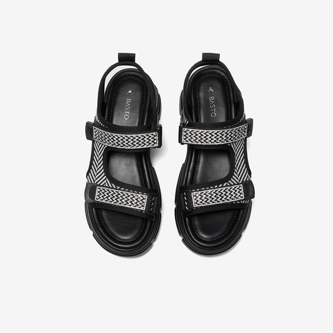 百思图2023夏季新款商场同款时尚休闲运动凉厚底女凉鞋JB167BL3