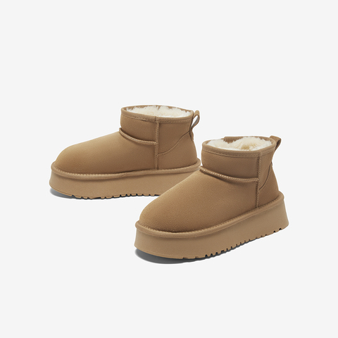 百思图2023冬季新款商场同款简约休闲雪地靴厚底女短靴LD520DD3