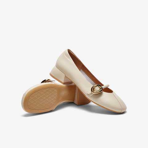 百思图2023秋季新款商场同款时髦法式玛丽珍鞋粗跟女单鞋RD283CQ3