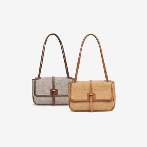 百思图2023冬季新款商场同款复古大容量托特包单肩包女X3192DX3