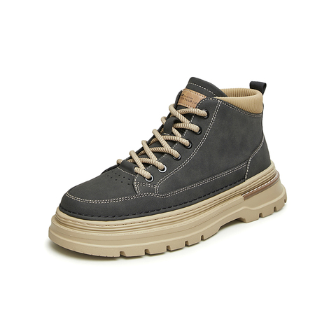 百思图2023冬季新款时髦户外运动休闲工装靴厚底男低靴1115JDM3