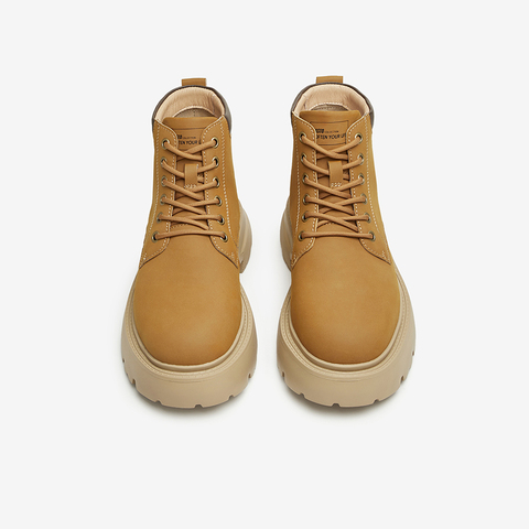 百思图2023冬季新款时尚运动休闲马丁靴粗圆头男低靴EAX13DD3