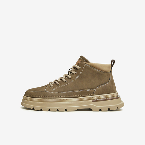 百思图2023冬季新款时髦户外运动休闲工装靴厚底男低靴1115JDM3