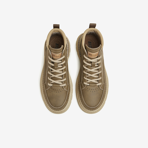 百思图2023冬季新款时髦户外运动休闲工装靴厚底男低靴1115JDM3