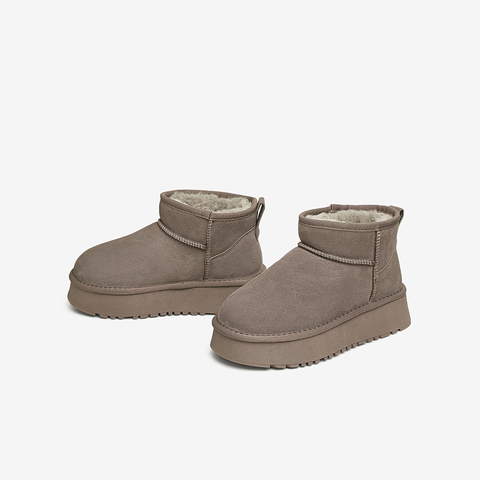 百思图2023冬季新款商场同款简约休闲雪地靴厚底女短靴LD520DD3