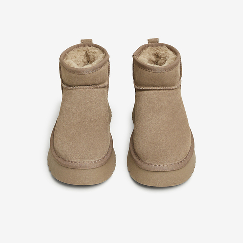 百思图2023冬季新款商场同款简约休闲雪地靴厚底女短靴LD520DD3