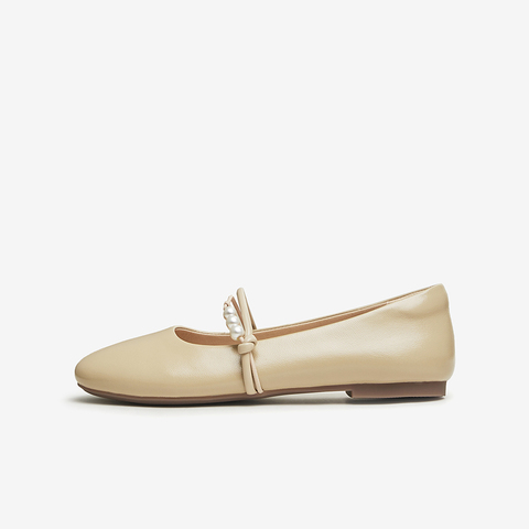 百思图2024春季新款简约复古法式玛丽珍鞋平跟女单鞋WNP75AQ4