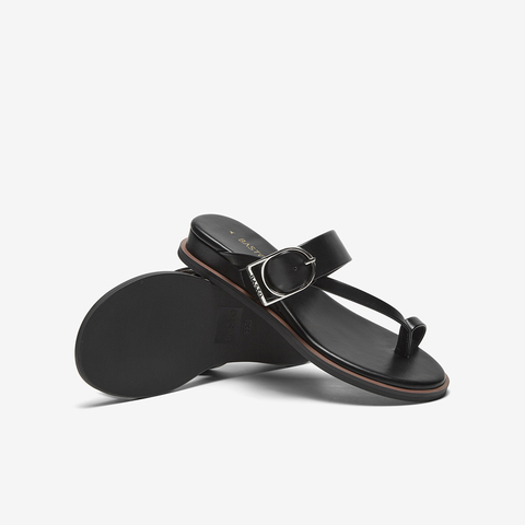 百思图2024夏季新款时尚复古休闲户外一字带坡跟女拖鞋M1071BT4