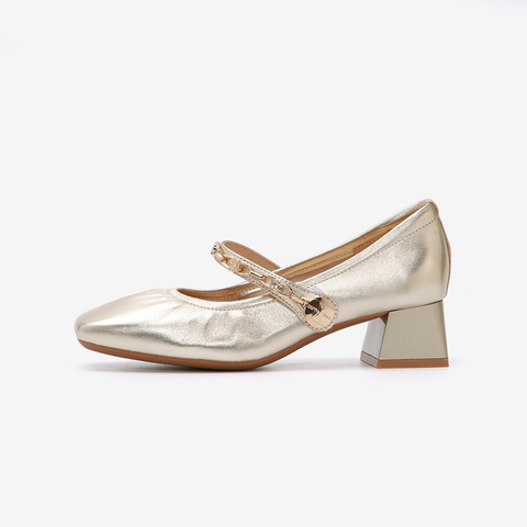 百思图2024春季新款商场同款时髦法式玛丽珍方头女单鞋KA235AQ4