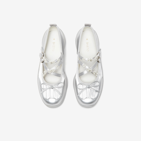 百思图2024秋季新款商场同款时尚休闲玛丽珍鞋厚底女单鞋UHA10CQ4