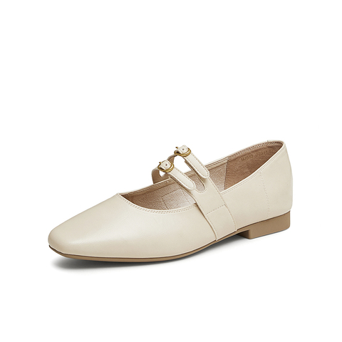 百思图2024秋季新款商场同款简约休闲玛丽珍方跟女单鞋M1012CQ4