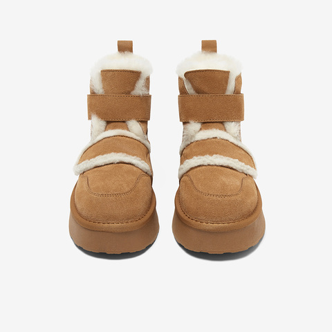 百思图2024冬季新款商场同款户外休闲雪地靴厚底女短靴L8028DD4