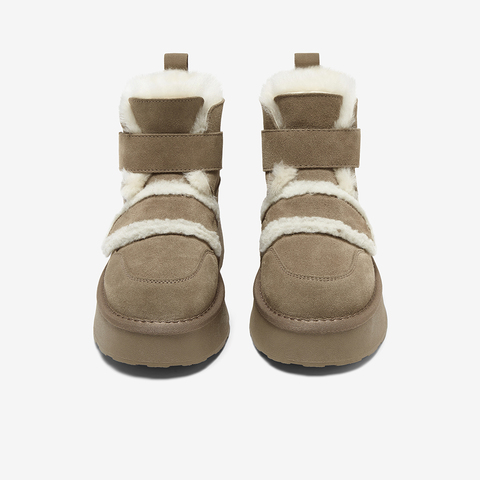 百思图2024冬季新款商场同款户外休闲雪地靴厚底女短靴L8028DD4