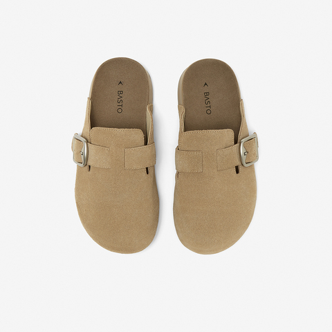 百思图2024秋季新款时尚复古休闲勃肯鞋平跟圆头女单鞋BG197CH4