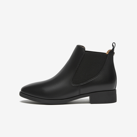 百思图2024冬季新款商场同款简约切尔西靴粗跟女短靴A1713DD4