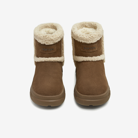 百思图2024冬季新款时尚户外运动休闲雪地靴厚底女短靴L2228DD4