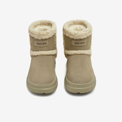 百思图2024冬季新款时尚户外运动休闲雪地靴厚底女短靴L2228DD4