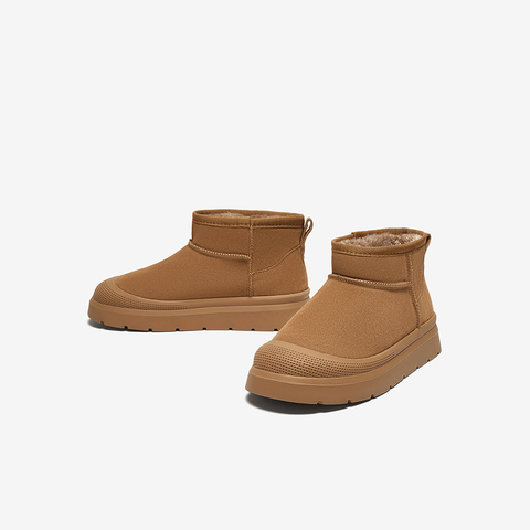 百思图2024冬季新款商场同款简约休闲雪地靴厚底男低靴L3632DD4