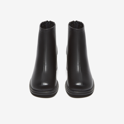 百思图2024冬季新款商场同款简约潮流时装靴粗高跟女短靴BF521DD4