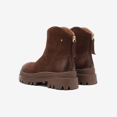 百思图2024冬季新款商场同款时髦通勤时装靴粗跟女短靴ULU05DD4