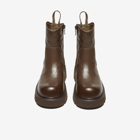 百思图2024冬季新款商场同款时尚通勤时装靴粗跟女短靴CE253DD4