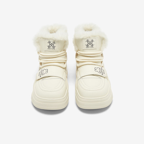 百思图2024冬季新款商场同款简约户外雪地靴厚底女短靴X1271DD4