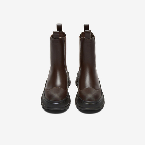 百思图2024冬季新款商场同款时髦潮流烟筒靴粗跟女短靴UQS01DD4