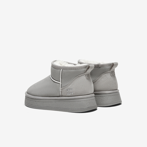 百思图2024冬季新款商场同款时尚户外雪地靴厚底女短靴M5802DD4