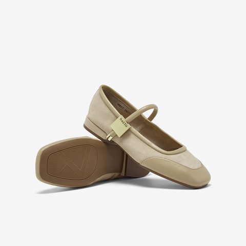 百思图2024春季新款时尚复古法式玛丽珍鞋粗跟方头女单鞋MB317AQ4