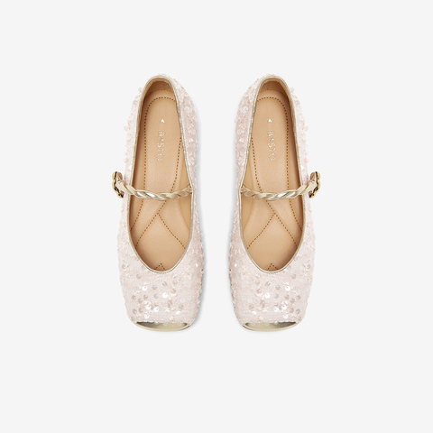 百思图2024春季新款时尚复古法式玛丽珍鞋方跟浅口女单鞋A2381AQ4