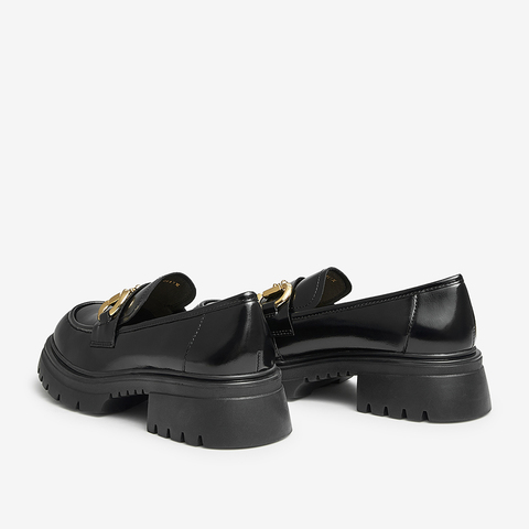 百思图2024春季新款时尚潮流通勤厚底圆头乐福鞋女单鞋TFW48AA4