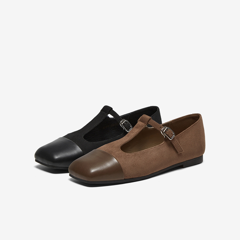 百思图2025春季新款时尚复古法式玛丽珍鞋粗跟女单鞋M1310AQ5