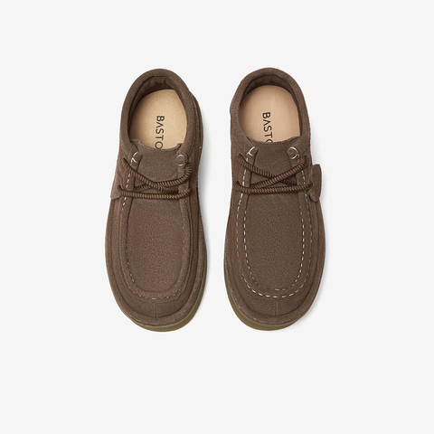 百思图2024冬季新款商场同款简约休闲袋鼠鞋厚底女单鞋BG117DD4