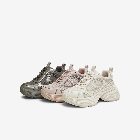 百思图2025春季新款时髦户外街头运动老爹鞋厚底女休闲鞋A9166AM5