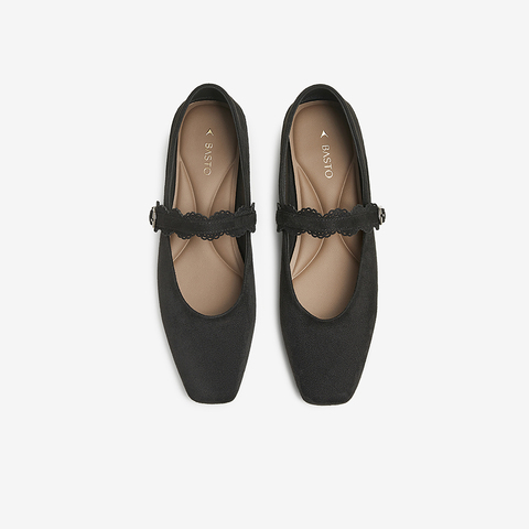 百思图2025春季新款简约复古通勤玛丽珍鞋粗跟方头女单鞋E4653AQ5