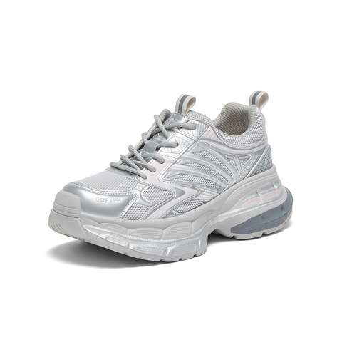 百思图2025春季新款商场同款运动街头老爹鞋厚底女休闲鞋D5219AM5