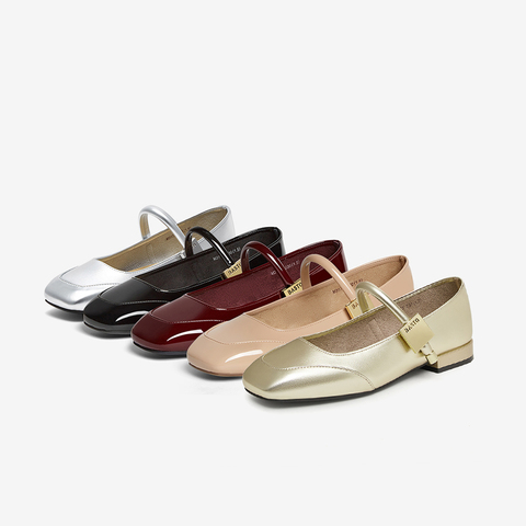 百思图2025春季新款商场同款时尚法式玛丽珍鞋粗跟女单鞋M3173AQ5